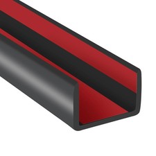 Rubber Edge Trim, 3/4" Self Adhesive Flexible U Channel Edge Protecter, EPDM Mat