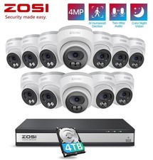 ZOSI C220 16CH 4K NVR PoE Security 4MP Camera System Outdoor 2 Way Audio 4TB HDD