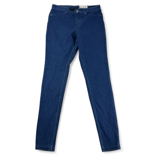 Hue Womens Ultra Smooth Denim Leggings Size Small Ink Wash Blue Back Pockets New
