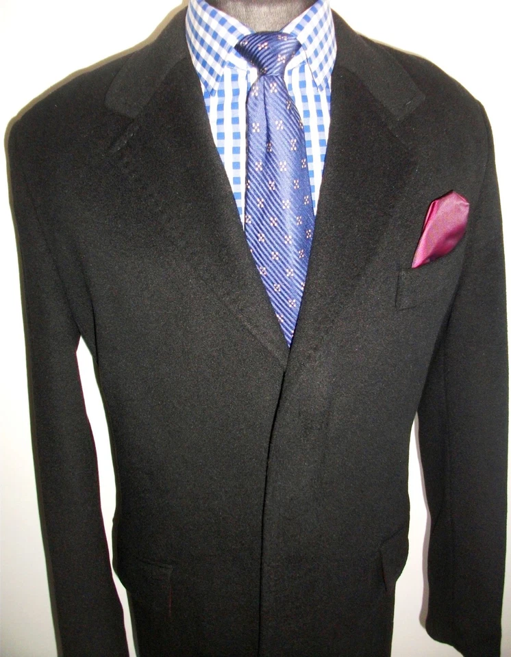 CASHMERE WOOL CROMBIE OVERCOAT JACKET COAT M Military Long Suit TRENCH Blazer - Image 3 of 4