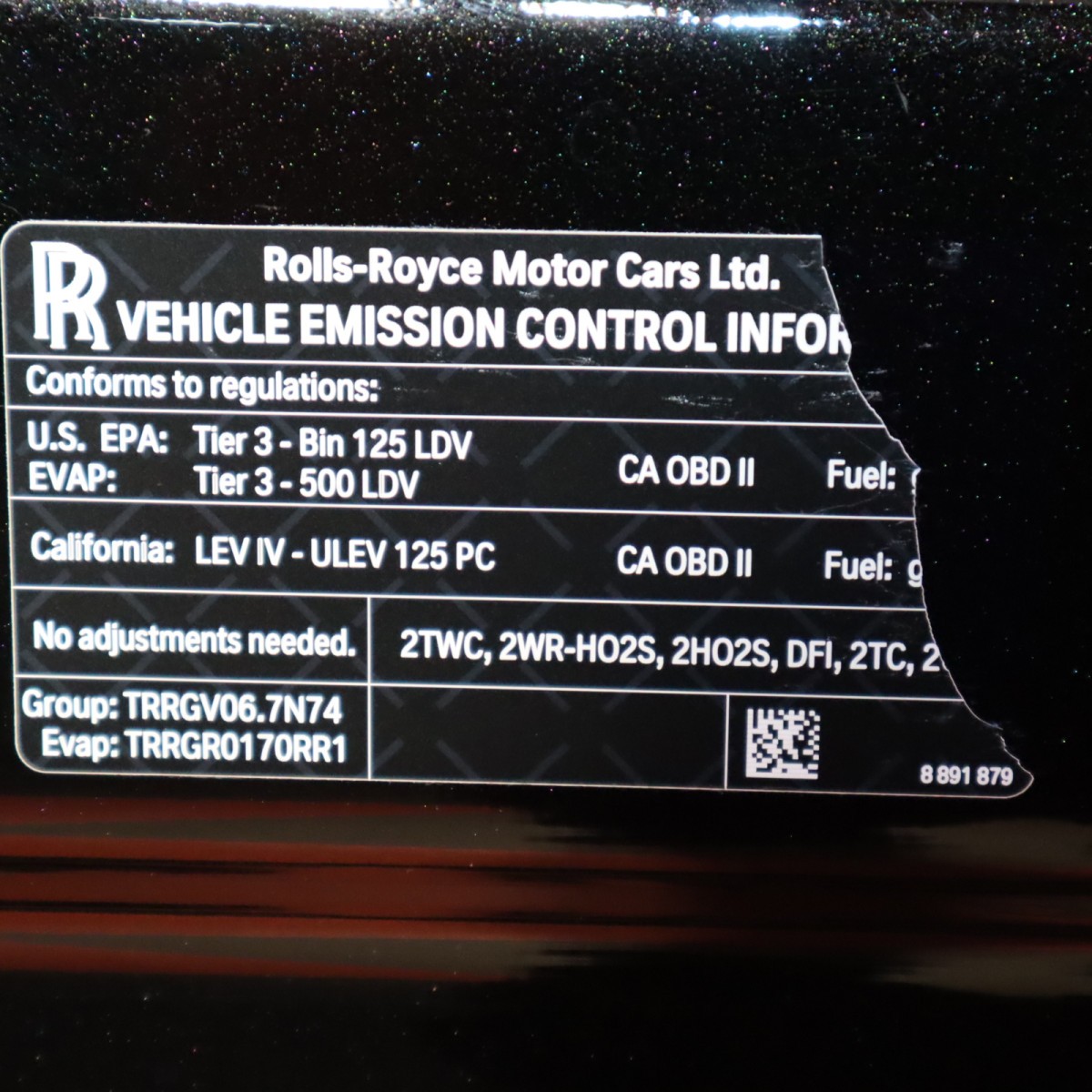 Rolls-Royce Cullinan 2019-2021 Engine lid P/N 41007450196