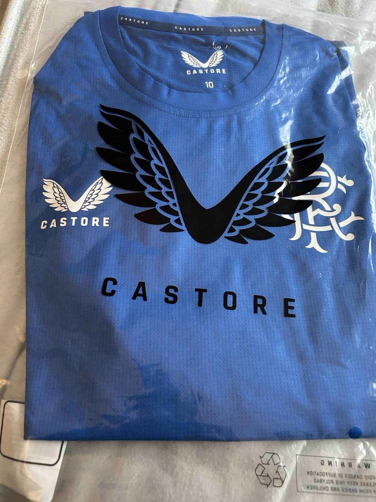 ALTRA T shirt Castore uomo Glasgow Rangers blu media calcio sport top