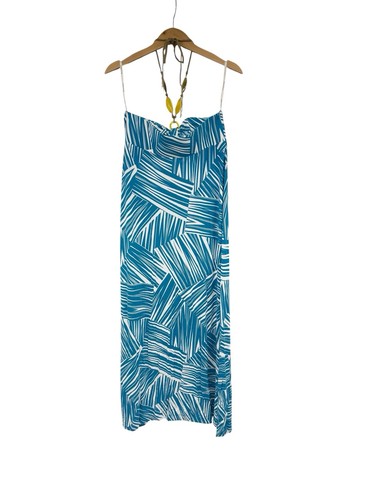 Tommy Bahama Caravan Away hazy türkis Maxikleid Neckholder Oberteil Strand Damen L neu - Bild 2 von 6