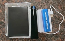 American Express Centurion Black Green Leather Wallet Passport & Card Holder 