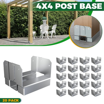 #ad 20Pcs 4x4 Post Base for Deck Concrete Heavy Duty with 1quot; Standoff amp; Anti Rust $55.00