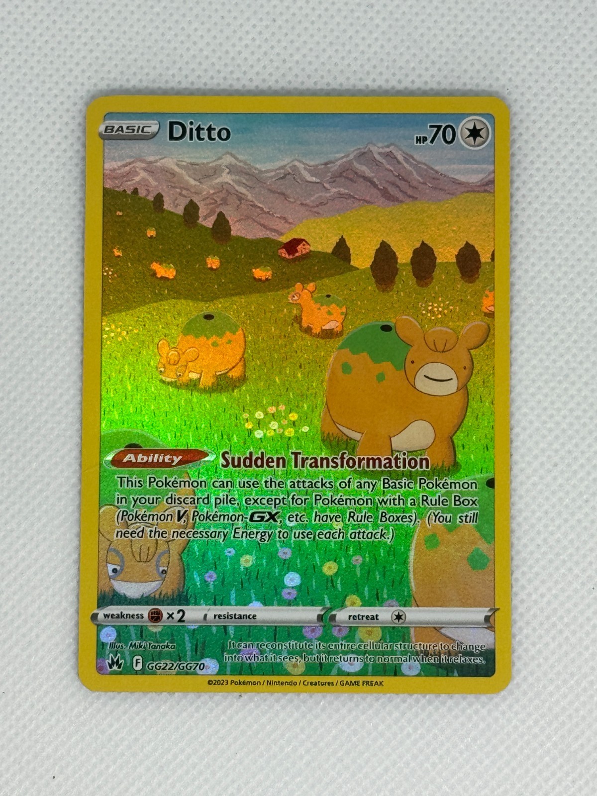 Ditto Crown Zenith Galarian Gallery Holo Ultra Rare Card GG22/GG70 Pokémon NM