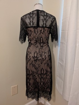 Mosaic Black Lace Sheath Dress with Fringe Accents, V-Neck, Size M | eBay Mosaic Black Lace Sheath Dress with Fringe Accents, V-Neck, Size M | eBay