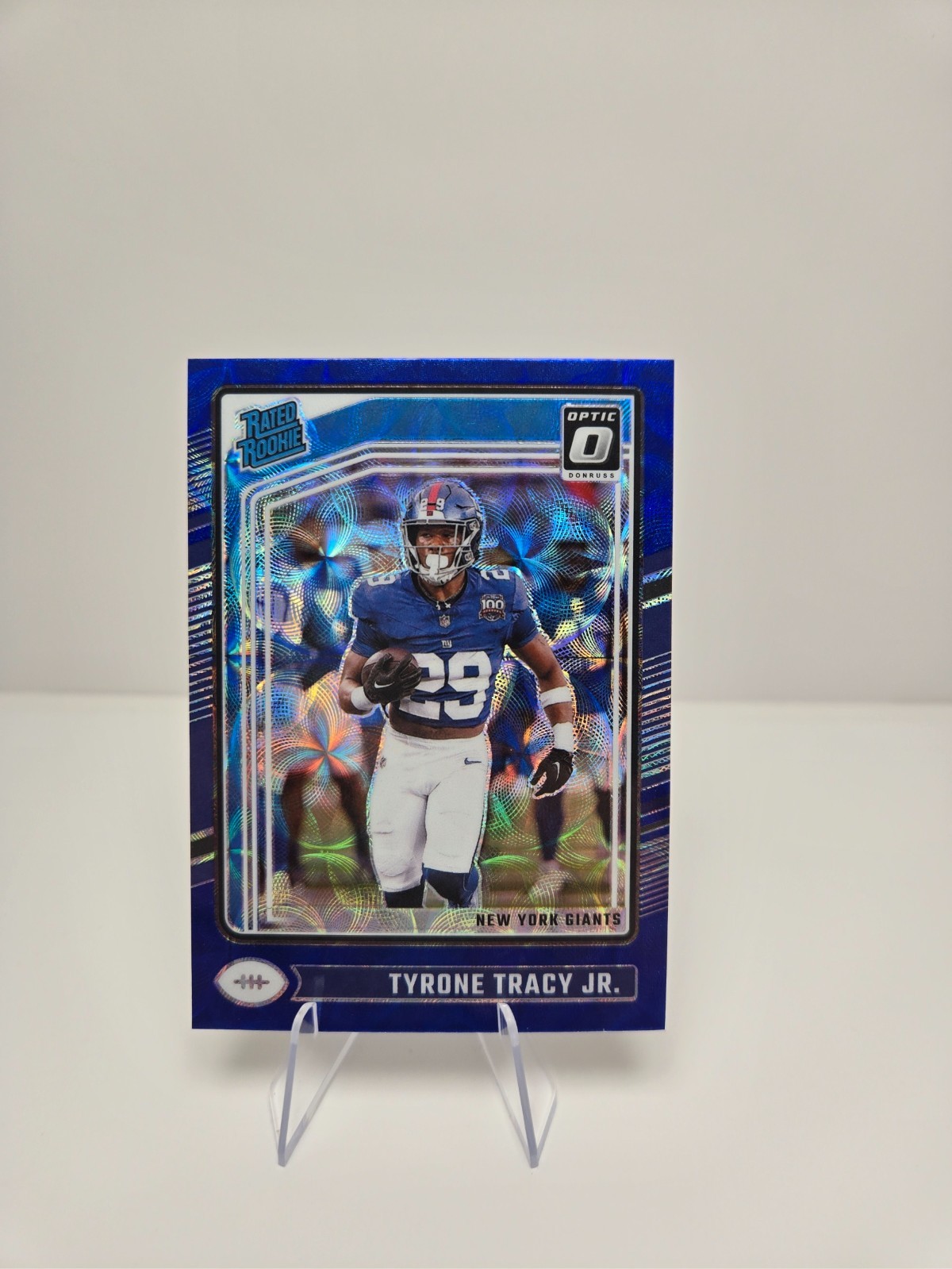 2024 Panini Donruss Optic - Rated Rookie Tyrone Tracy Jr. #259 Blue Scope Prizm
