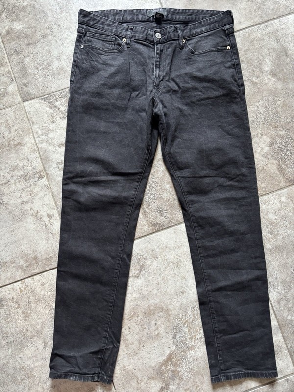 Forever 21 Skinny Jeans Mens 36 X 32 Black Charcoal Wash Stretch Denim USED 90’s