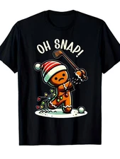 Men S Funny Gingerbread for Man Golfing Christmas T Shirt