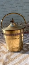 19C Brass Fuel Bucket With Lid And Handle