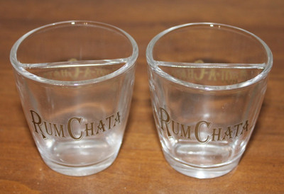 Rum Chata & Shot-A-Chata Divided Shot Glass Set of 2 Shot Glasses Cheers!