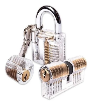 3PCS Acrylic CLEAR Practice Lock Transparent Cutaway Pin Tumbler Lock