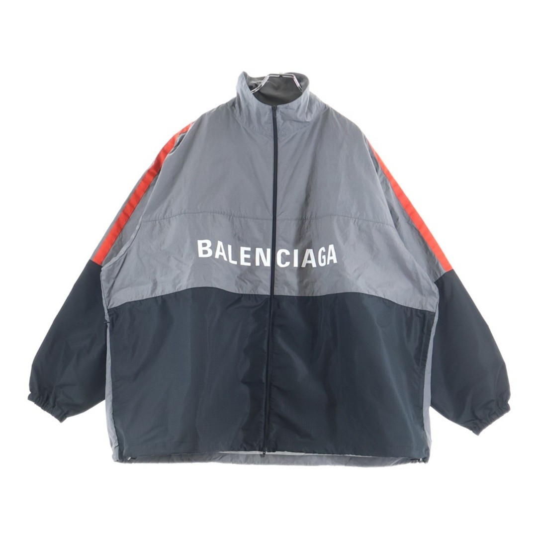 BALENCIAGA Front Logo Nylon Zip Jacket Blouson 534317 TDO05 Gray Used 23a86ca3d3
