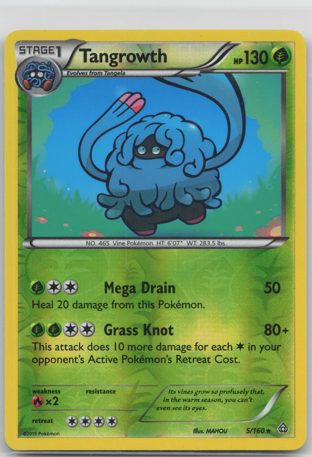 Tangrowth Rare Grass XY - Primal Clash 5/160 LP 2015 MAHOU Reverse Holo