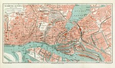 Hamburg Altona historischer Stadtplan Karte Lithographie ca. 1904 Stadtkarte