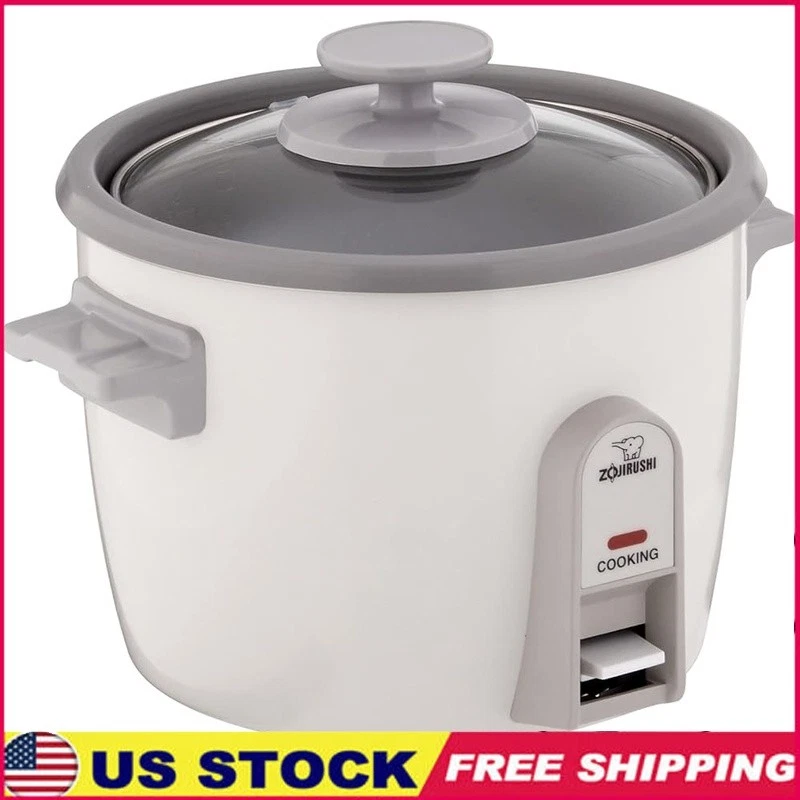 Easy Use Rice Cooker Glass Lid Stay Cool Handles Nonstick Inner Cooking Pan