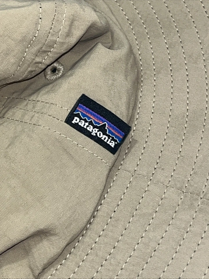 Patagonia Boonie TAN BUCKET HAT Nylon Cap boys Medium Outdoors Hiking Camping M - Image 4 of 4
