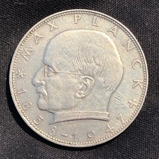 1957-J Germany 2 Deutsche Mark Copper-Nickel Coin - XF (Extra Fine) condition