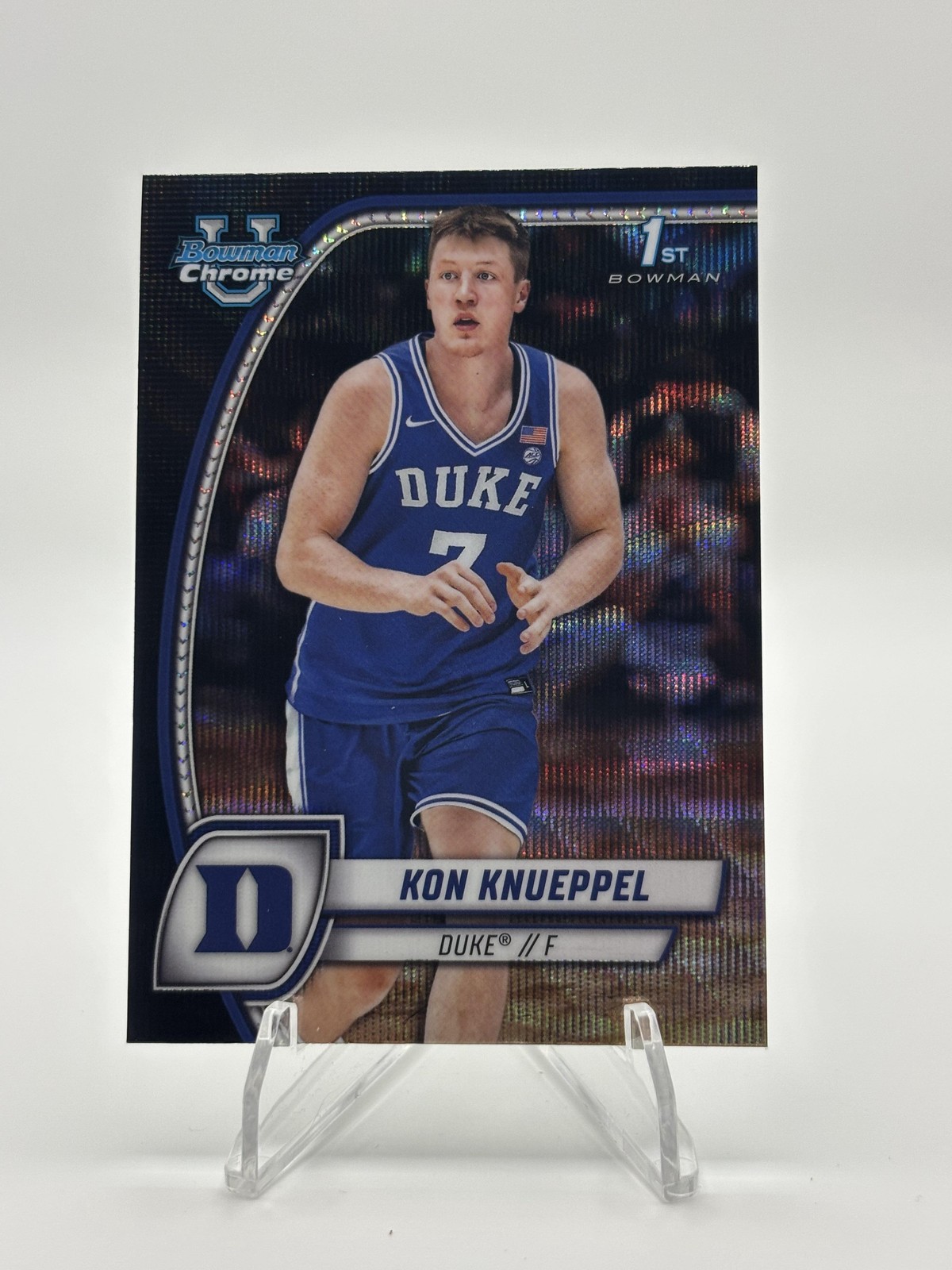 2024-25 Bowman University Chrome #48 Kon Knueppel Black Wave Refractor