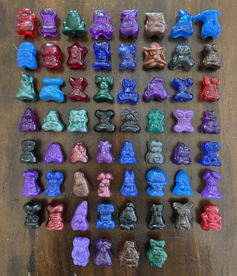 100% Complete Set of 1996 Gogos Crazy Bones Dark Colors w/ Speedy Eggy Jaws