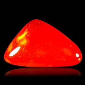 1.46 ct Tremendous Fancy Cabochon (11 x 7 mm) Flashing Multicolor Red Fire Opal