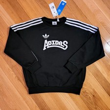 NEW ADIDAS Youth Big Girl Fleece Crewneck Sweatshirt, Black YM - 10/12 