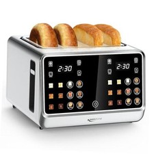 Toaster 4 Slice, Digital Smart Toaster with TouchScreen, Dual Stainless Steel