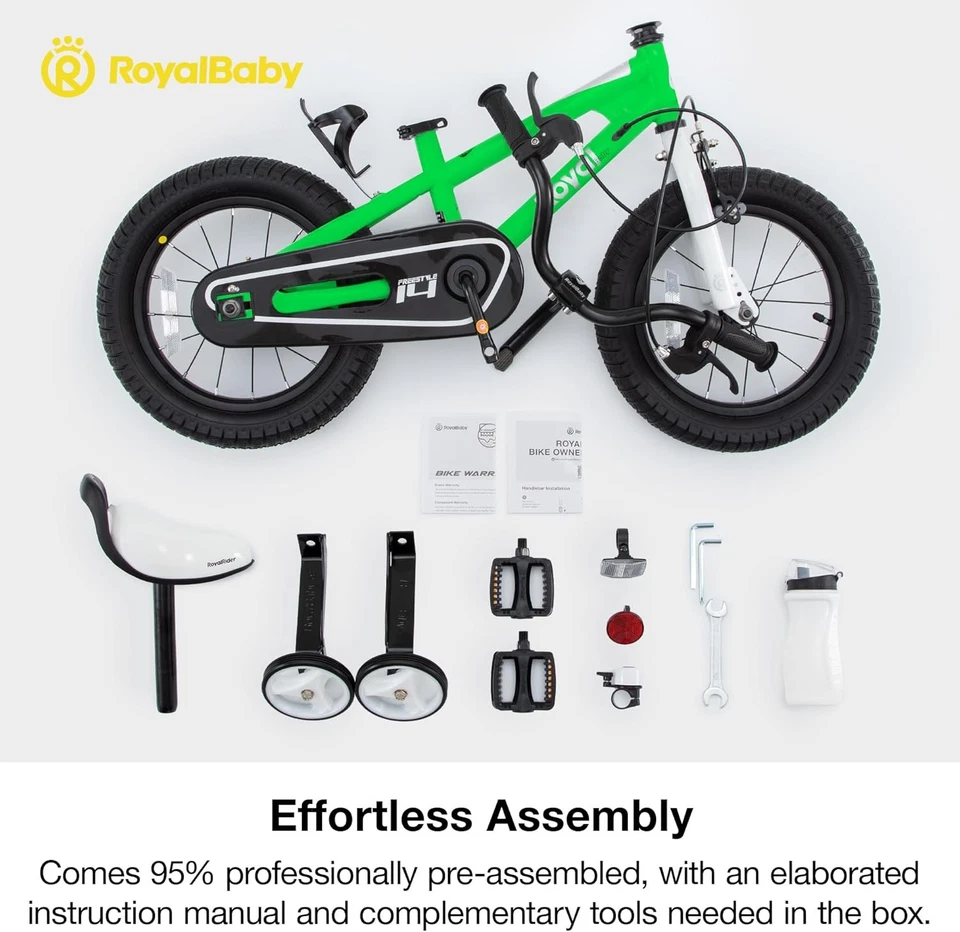 Bicicleta RoyalBaby Niños 12-20 pulgadas Equilibrio a Pedal Doble Freno de Mano Niños Niñas Edad 3-10 Foto 3 de 4