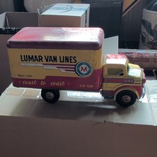Lumar Van Lines Vintage Tin Toy Truck Coast to Coast Delivery Vehicle