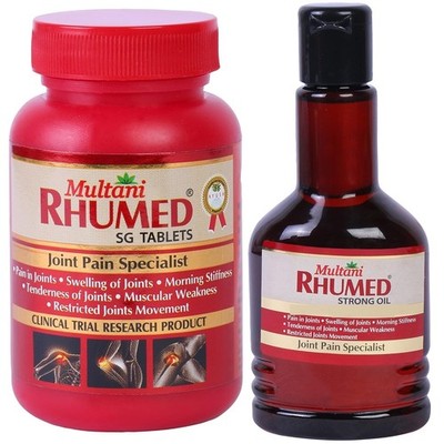 MULTN Rhumed SG Tablets - 60 Tablets with Free Rhumed Strong Oil - 60 ml Joints