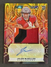 2024 Obsidian Molten FOTL Jalen McMillan RPA RC Rookie 4-Color Patch AUTO 22/28
