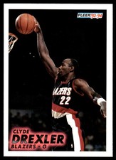 Clyde Drexler 1993-94 Fleer #173 Trail Blazers NBA READ FREE SHIP AutographDen