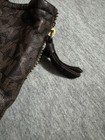 Michael Kors Women’s M Leather Logo Gloves Black/Brown Wrist Zip Cuff — photo 5