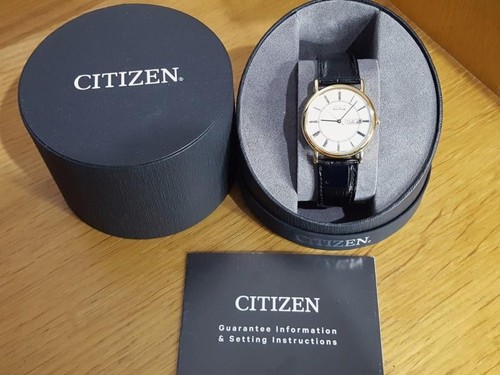 Klassische Herren Gold Citizen Eco-Drive BM824208A Lichtbetrieben Tag Datum Uhr - Bild 13 von 13