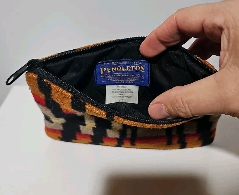 Pendleton Clutch Small Wool Aztec Print Pouch Coi… - image 4