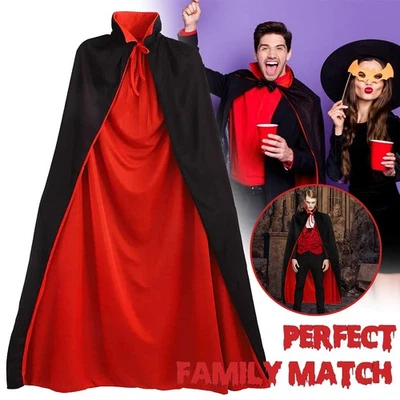 MARKENLOS Halloween Vampir Umhang Damen Herren Dracula Teufel Umhang Fasching Kostüm Cape