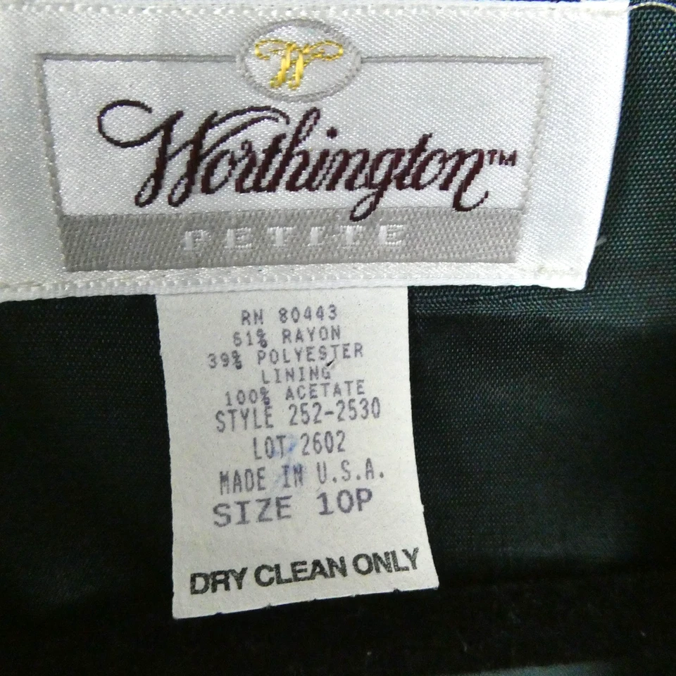 Blazer Worthington Vintage Mujer 10P Verde Floral Tapiz Chaqueta Hecho en EE. UU. Foto 4 de 4