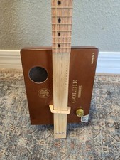 Cigar Box Guitar 3-String Metal Frets, Piezo Sound, Acoustic Electric