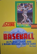 1990 Score Baseball  HOWARD JOHNSON MLB Box 36 Sealed Packs 16 Cards Per Pack 