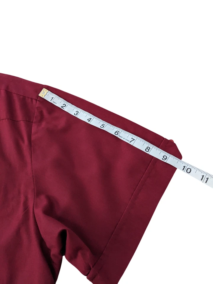 Camisa abotonada estilo cubano grande/L roja oscura manga corta The Havanera Co. para hombre Foto 3 de 4