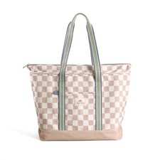 Itzy Ritzy Canvas Mome Tote Bag w/Zipper Closure  4 Pockets, Checkerboard