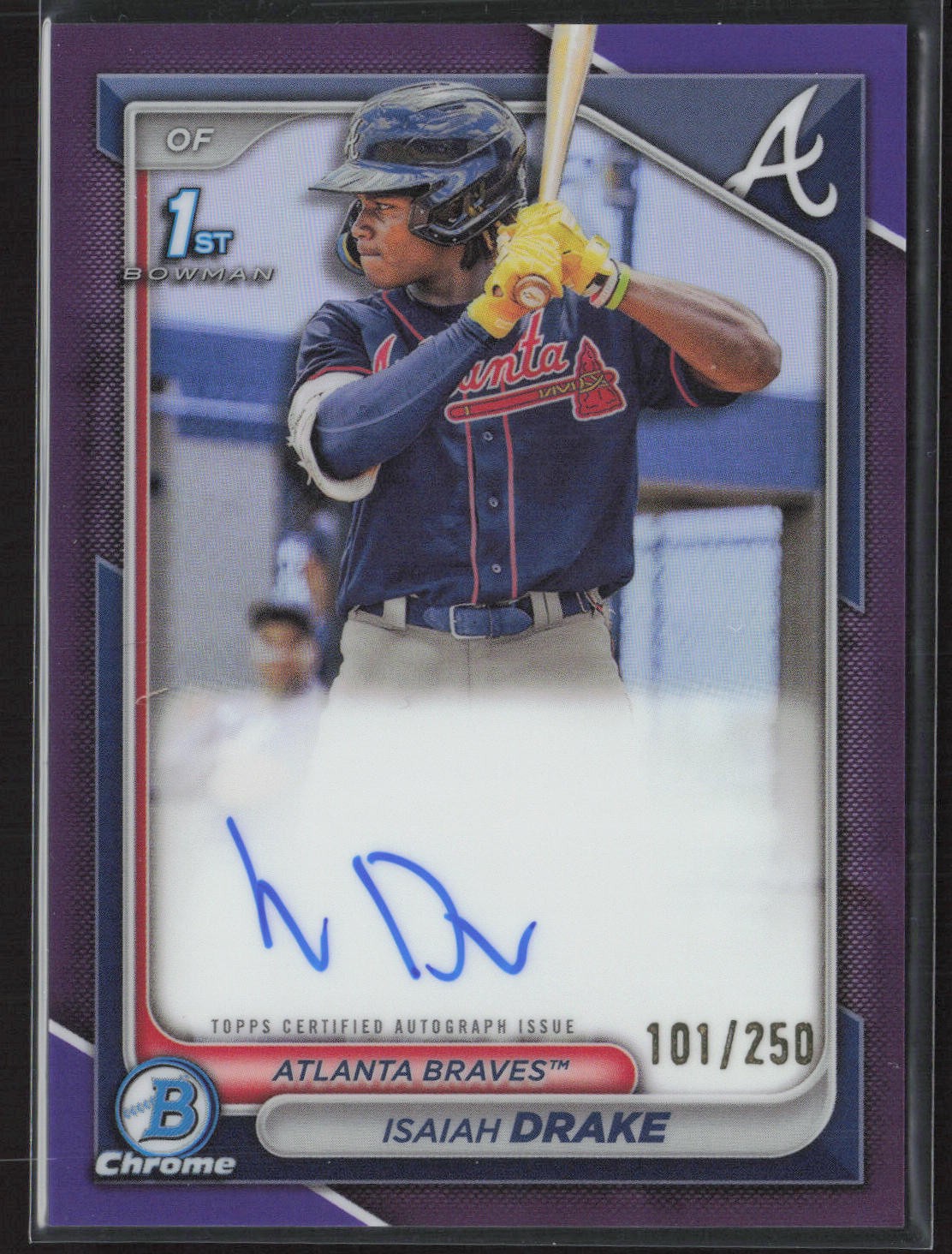 2024 Bowman #CPA-ID Isaiah Drake Chrome Prospect Auto Purple Refractor #/250