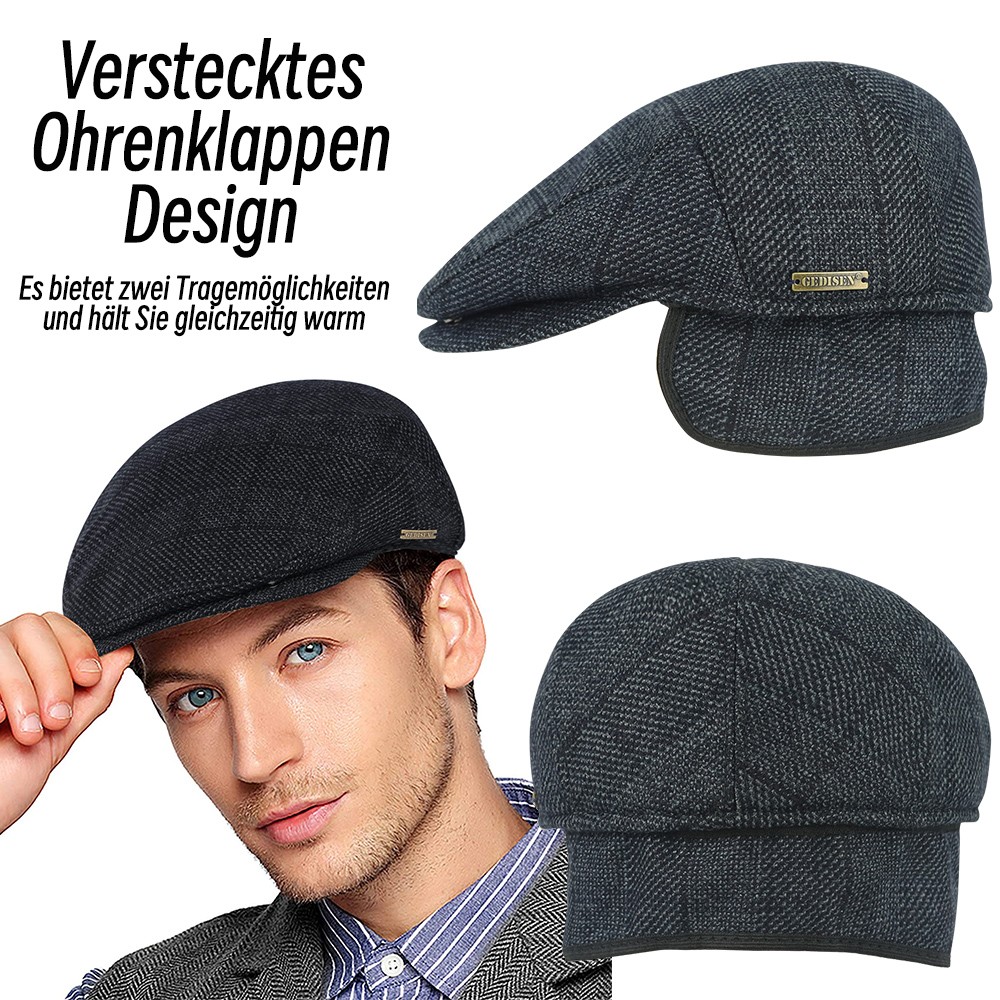 Verstellbare Herren Winter Warme Baskenmütze Schiebermütze Gatsby Schirmmütze 5