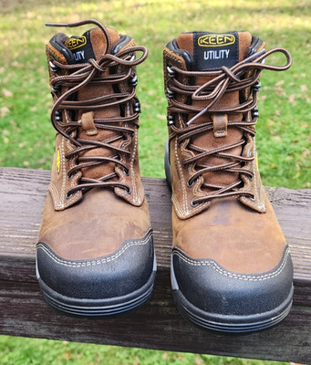 Women's Keen Evanston Boots 6 in. WP Carbon Toe Slip Resistant Sz. 8 EUC