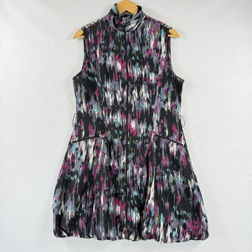 Tango Mango Bubble Dress Womens Large Black Abstract Artsy Resort Cruise Chic