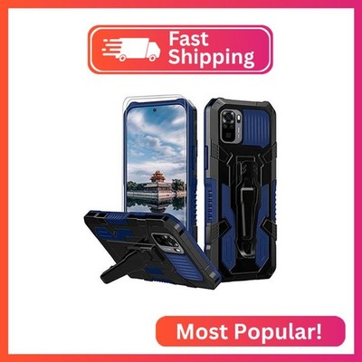 Xiaomi Redmi Note 10 4G Case - 2 Pack Tempered Glass Screen Protector & Rugged H