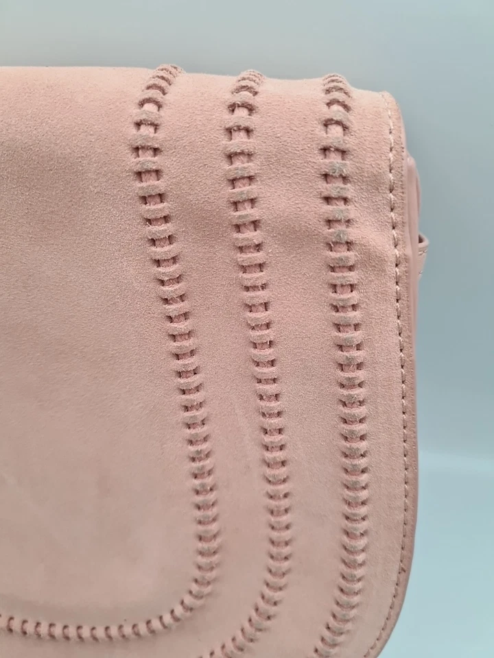 VINCE CAMUTO 'Izzy' Nude Suede Leather Tassle Flap Crossbody Handbag Bag - image 3 of 4