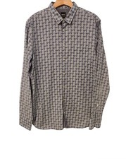 Hugo Boss Shirt Slim Fit Cattitude 1 Long Sleeve Button Up Pineapples Medium