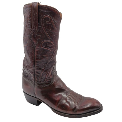Lucchese Black Cherry Leather Boots Style 21234 Men\'s Size 8 D Lucchese Black Cherry Leather Boots Style 21234 Men main image 2